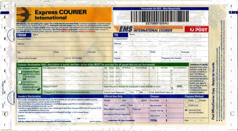 EMS澳大利亞No.1打印模板