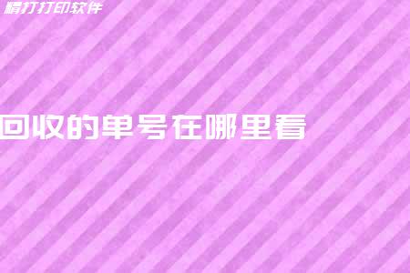 回收的單號在哪里看