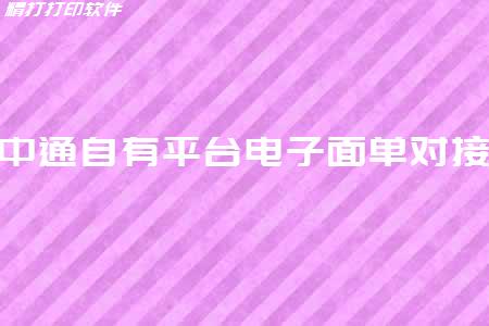 精打教程(218)中通自有平臺電子面單對接打印